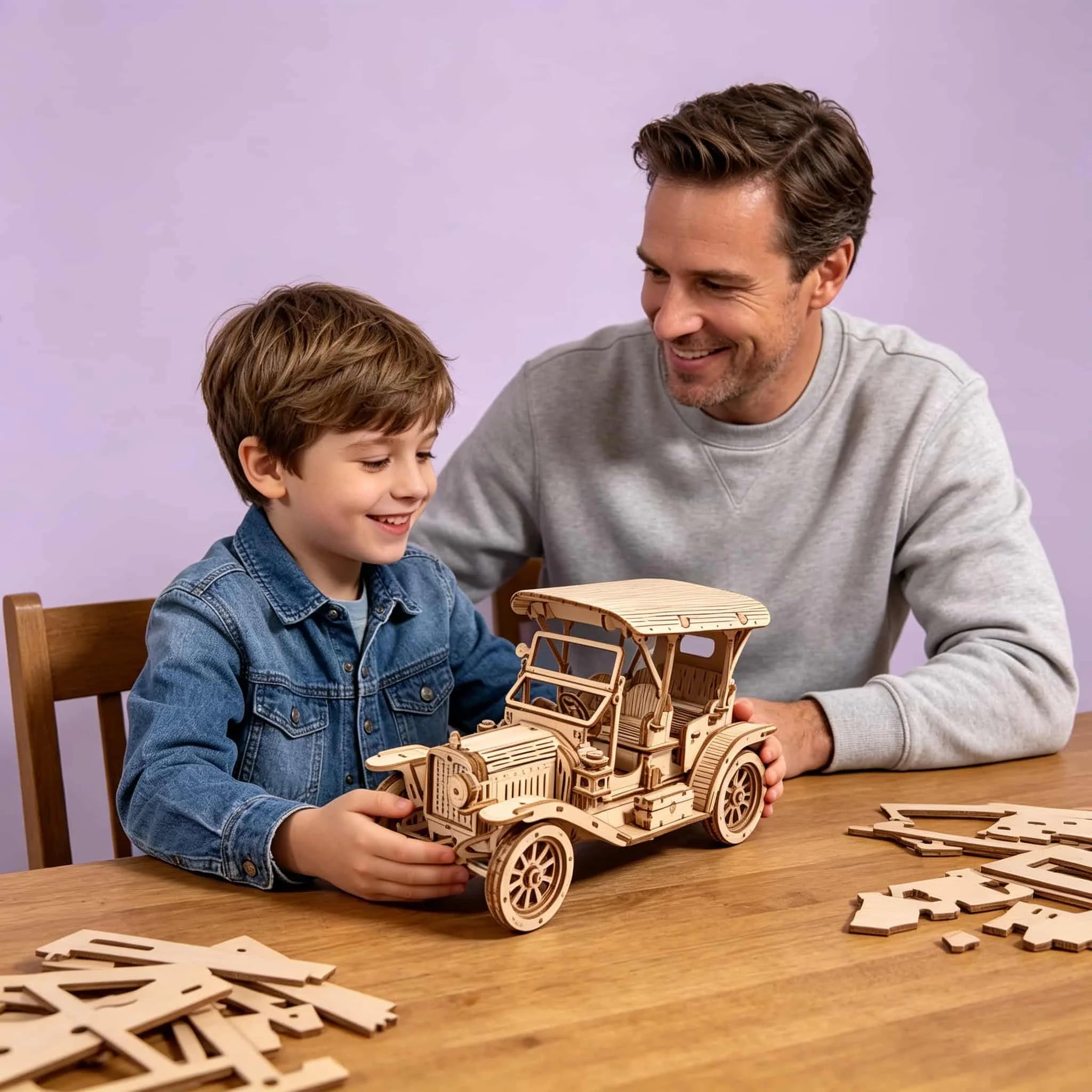 Vintage klassieke auto | Houten Bouwpakket