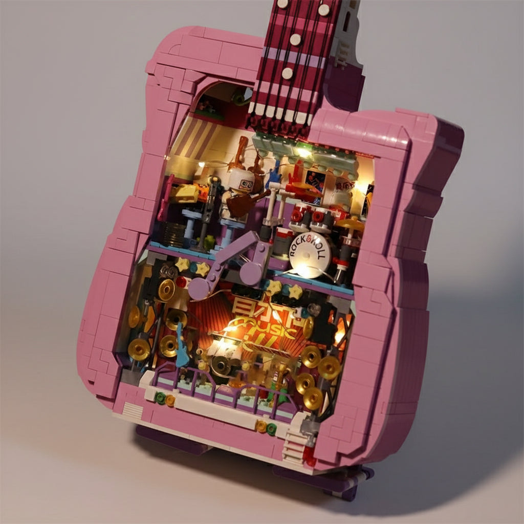 Mega Roze Gitaar | Bouwsteentjes