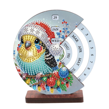 Vogel met kerstmuts | Kalender | Diamond painting