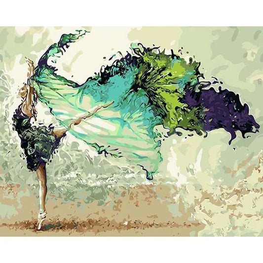 Groene ballerina | Schilderen op Nummer