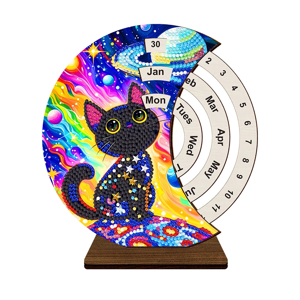 Zwarte kat | Kalender | Diamond painting