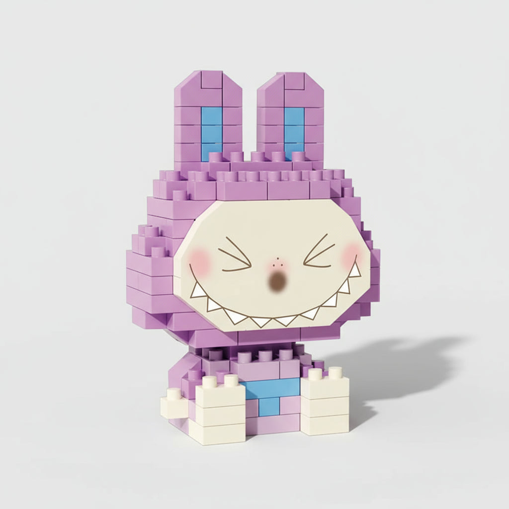 Mini Paarse Labubu | Bouwsteentjes