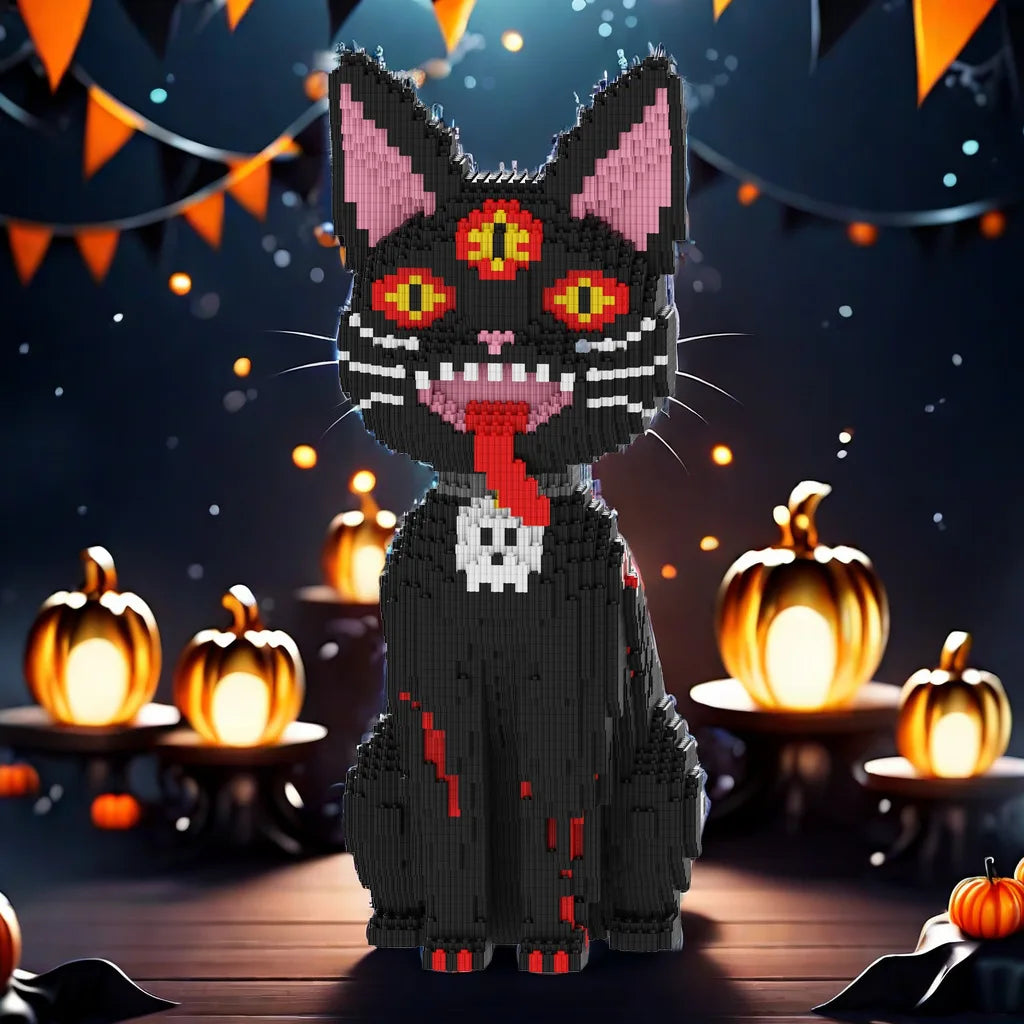 Halloween kat | Bouwsteentjes