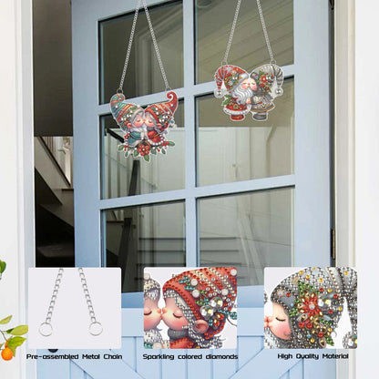 Decoractie hanger | kerst dwergen | Diamond painting