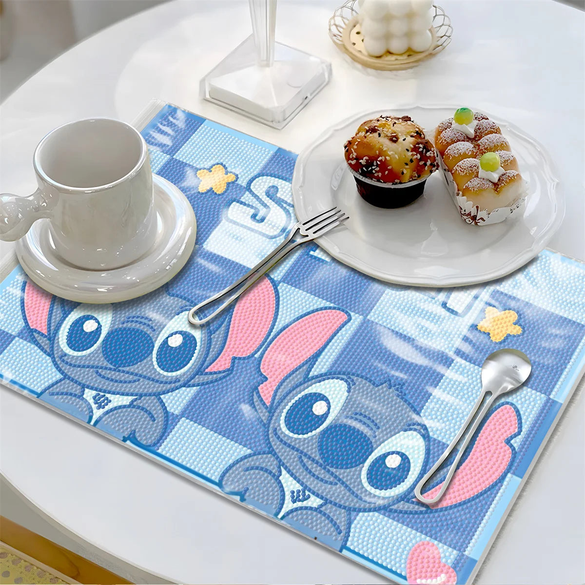 Blauw wezen placemat  | Diamond painting