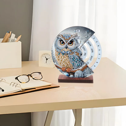 Grijze uil | Kalender | Diamond painting