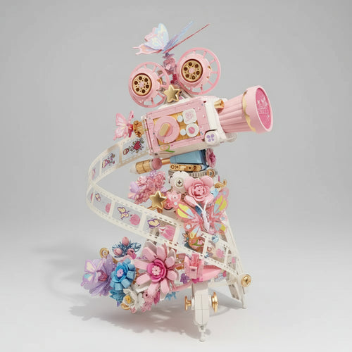 Roze Film camera | Bouwsteentjes