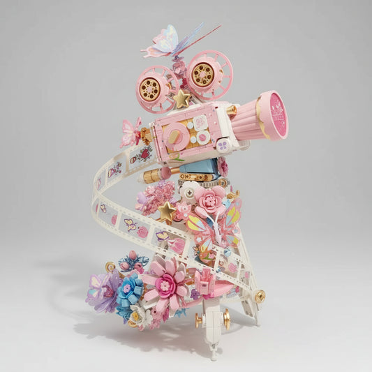 Roze Film camera | Bouwsteentjes