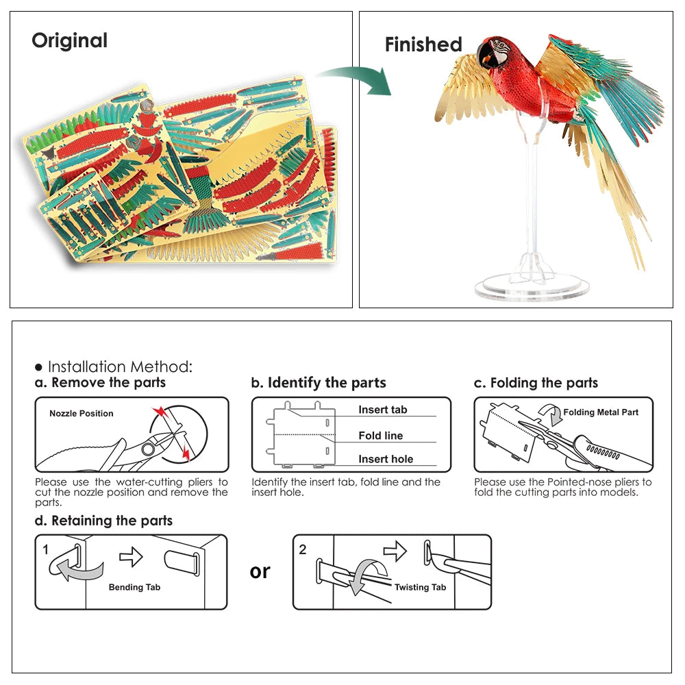 Papegaai | Metalen Puzzel