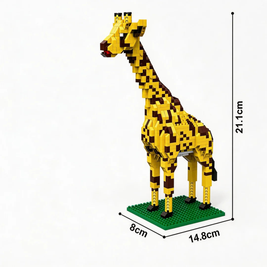 Giraffe op bouwplaat | Bouwsteentjes