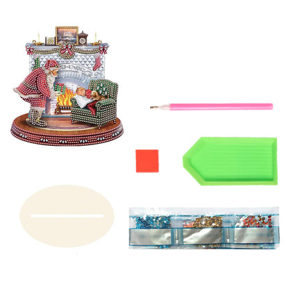5D Kerstman bij openhaard | Diamond painting