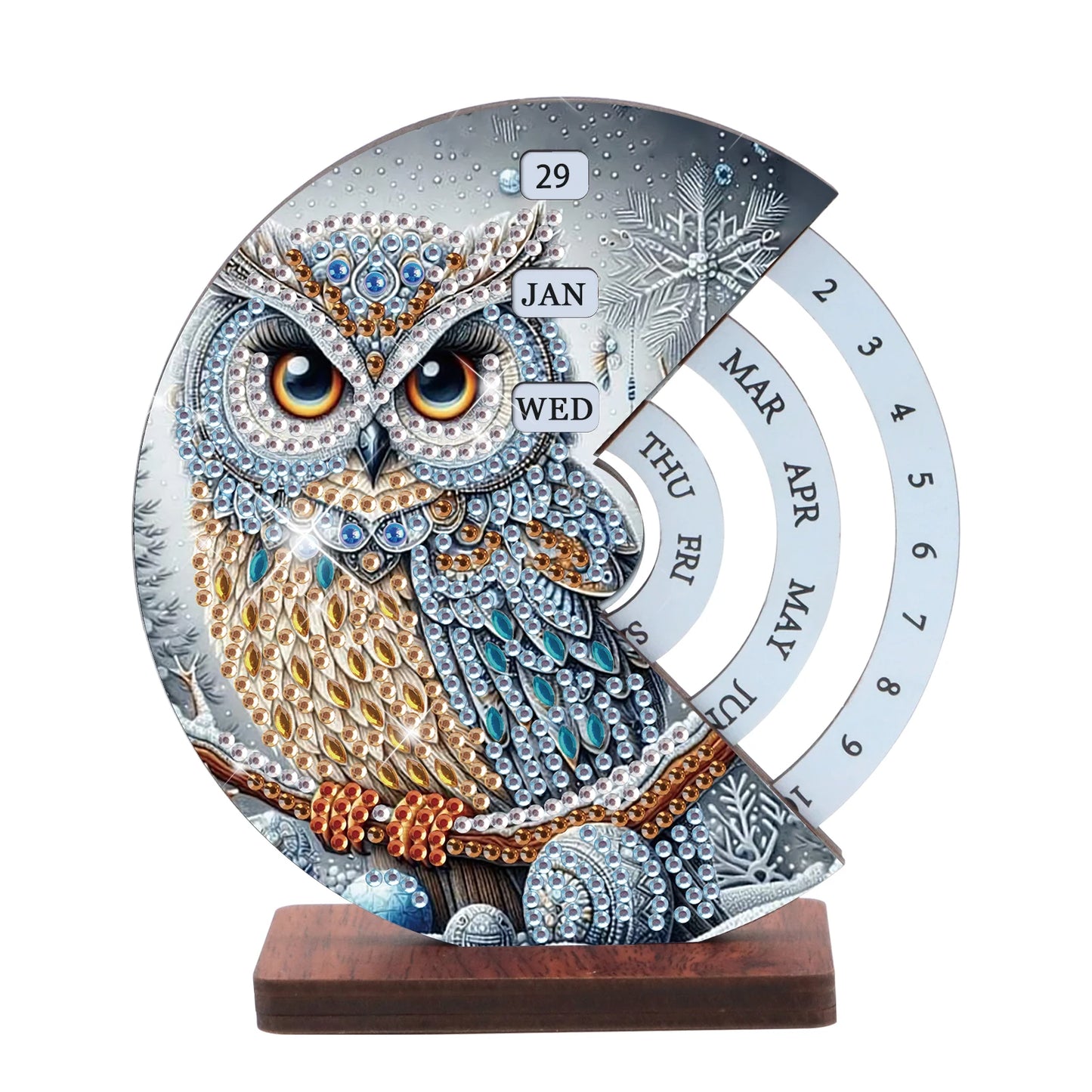 Grijze uil | Kalender | Diamond painting