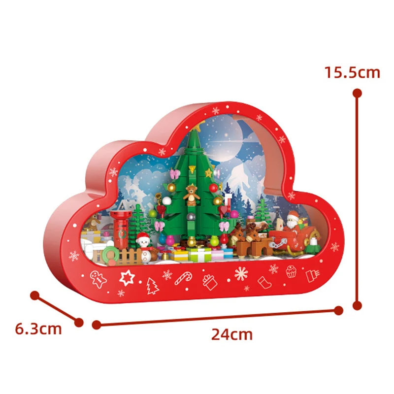 Kerst dorp in wolk | Bouwsteentjes