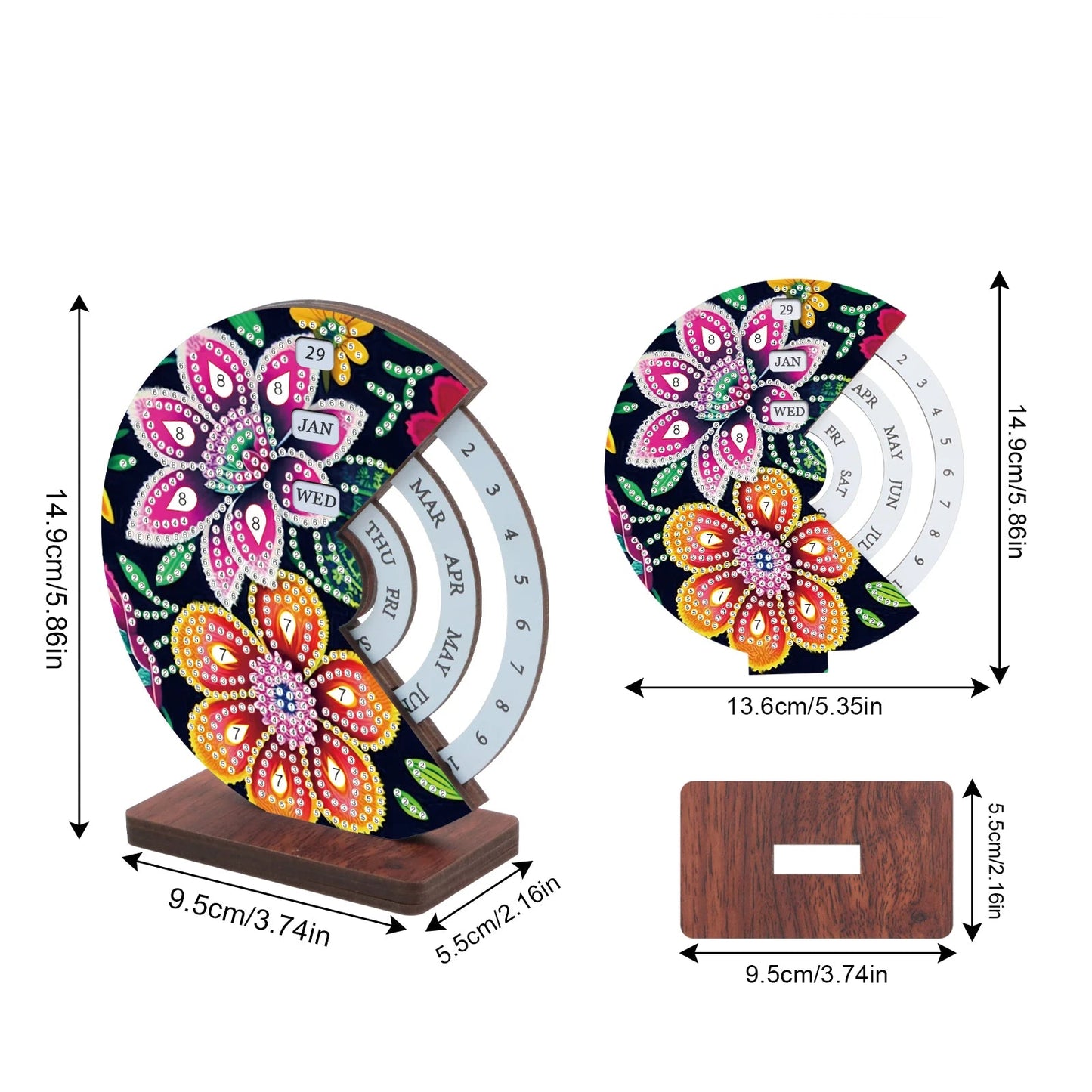 Roze & oranje bloem  | Kalender | Diamond painting