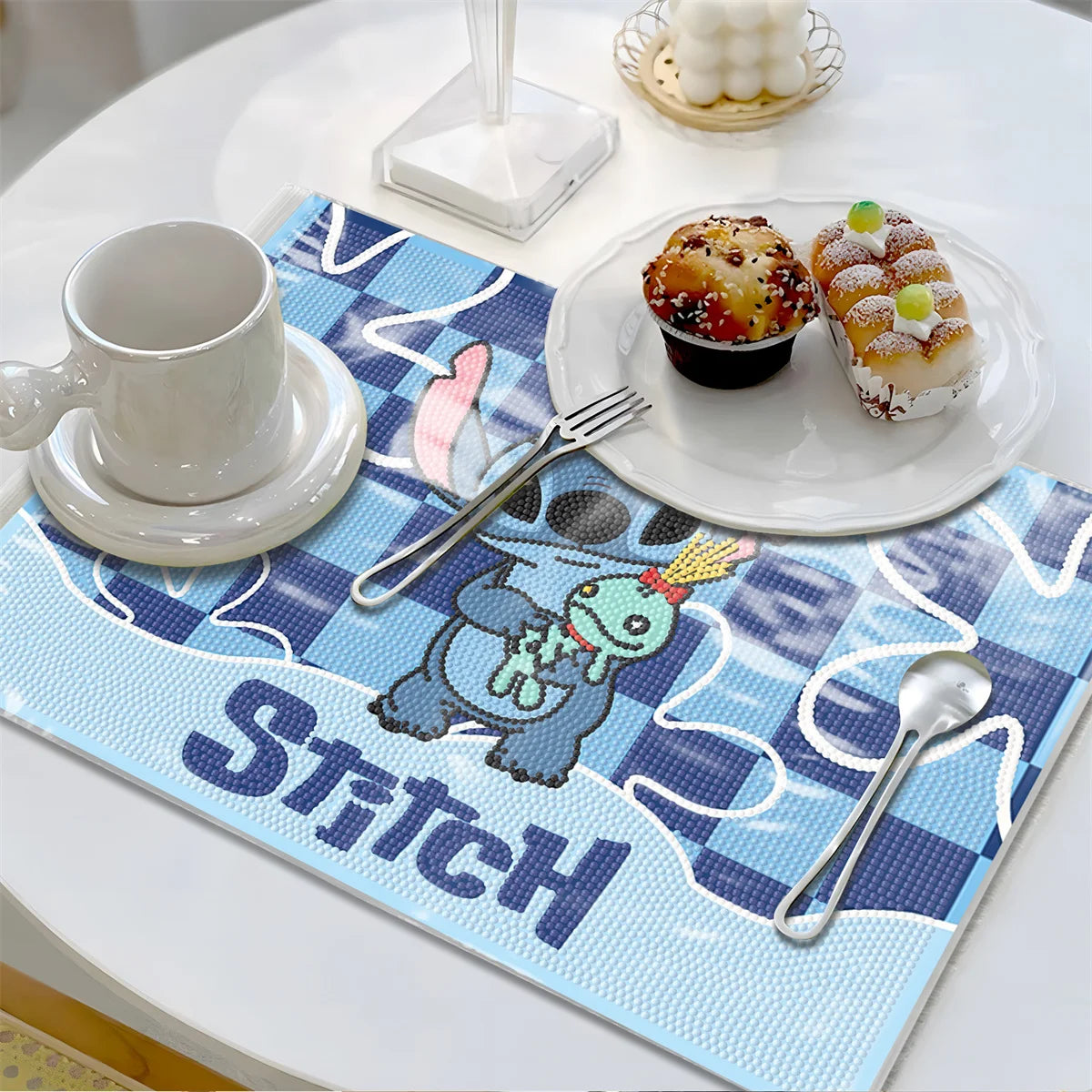 Blauw wezen placemat  | Diamond painting