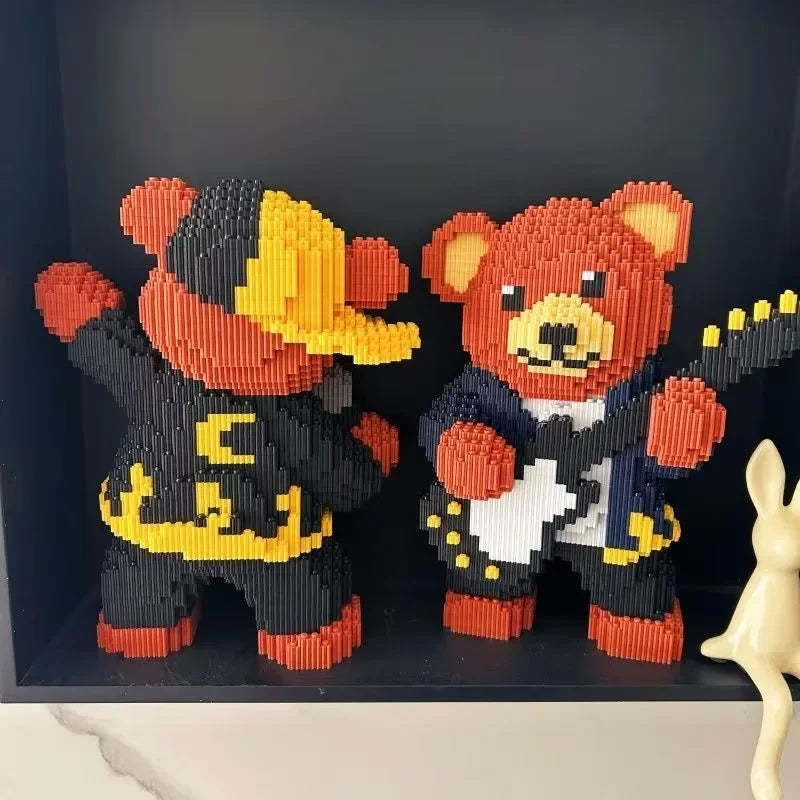Knuffel beer rockster  | Bouwsteentjes