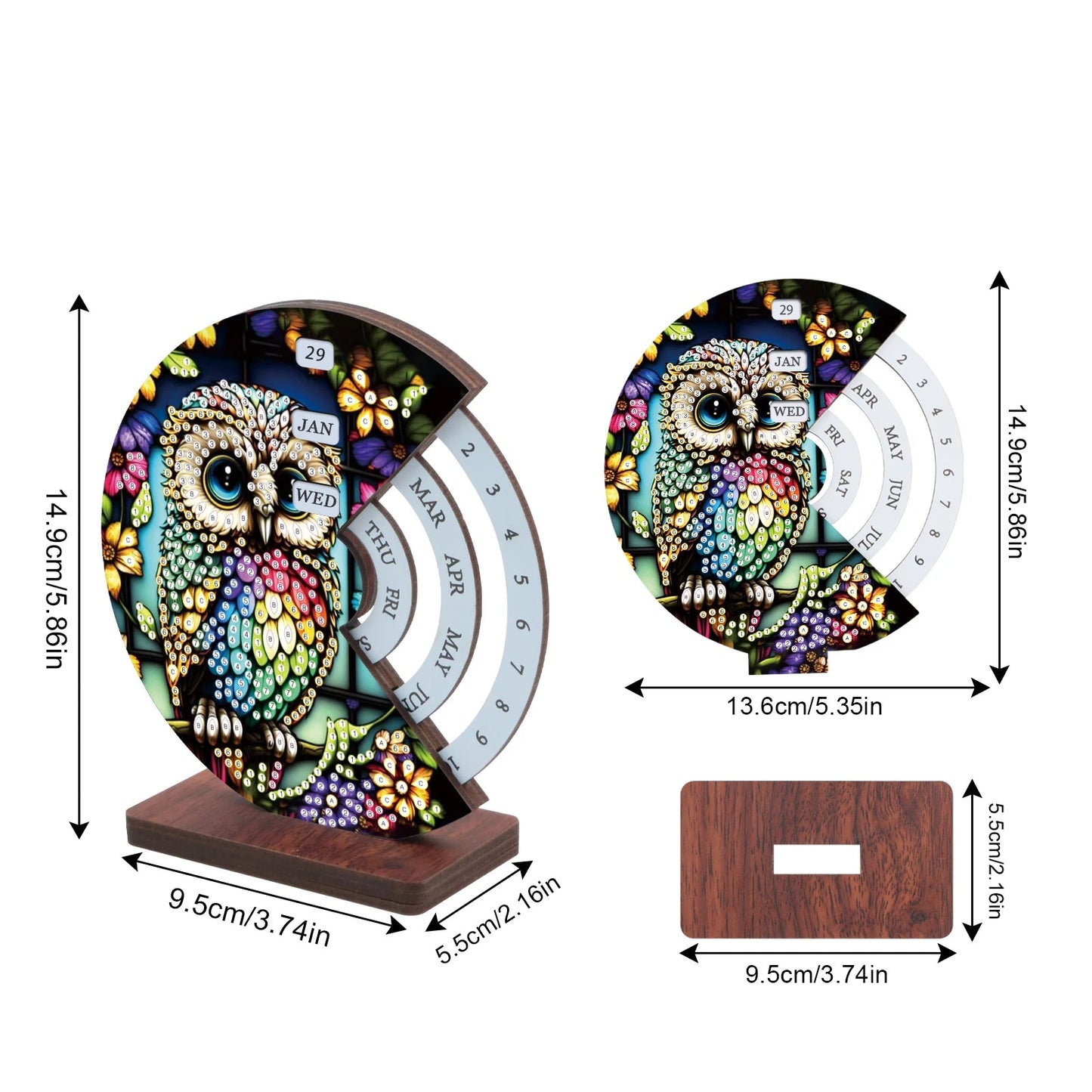 Gekleurde uil | Kalender | Diamond painting