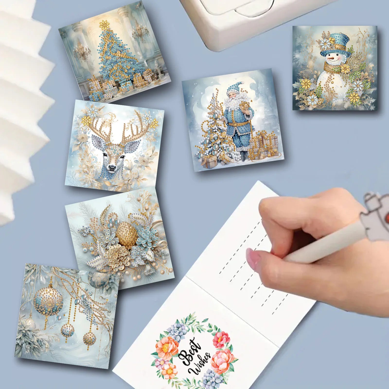 Prachtige kerstkaarten  | 6 stuks | Diamond Painting