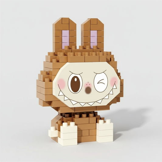 Mini Bruine Labubu | Bouwsteentjes