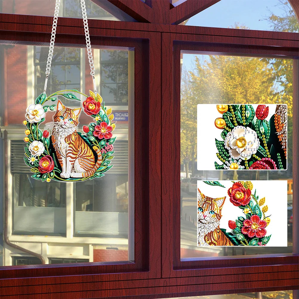 Decoractie hanger | kat | Diamond painting