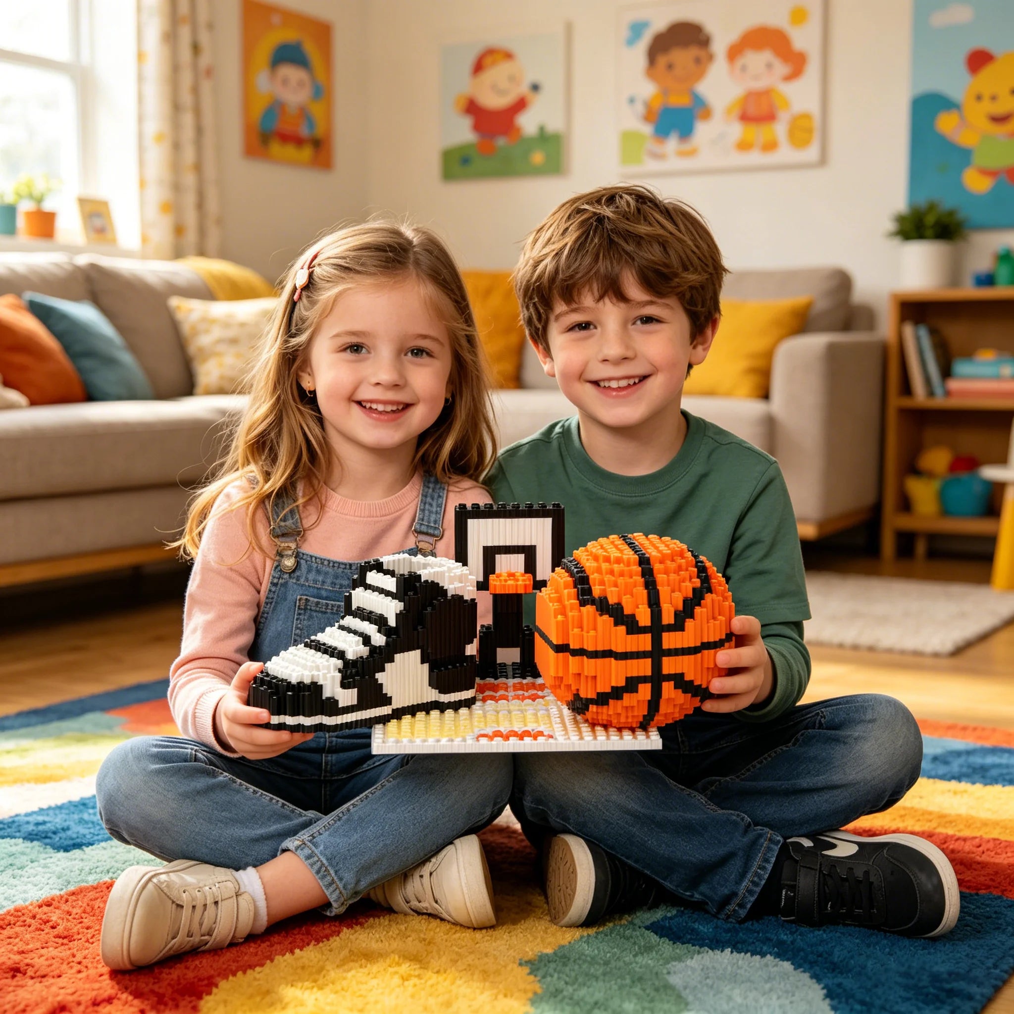 Basketbal schoen op veld | Bouwsteentjes