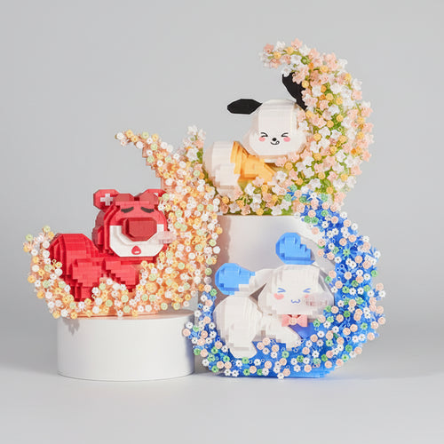 Dieren op bloemen | Bouwsteentjes