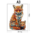 Vos met kleine vosjes  | Houten Puzzel