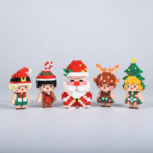 Kerstman met engeltjes | Bouwsteentjes