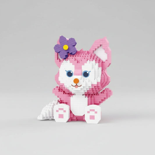 Schattig roze vosje | Bouwsteentjes