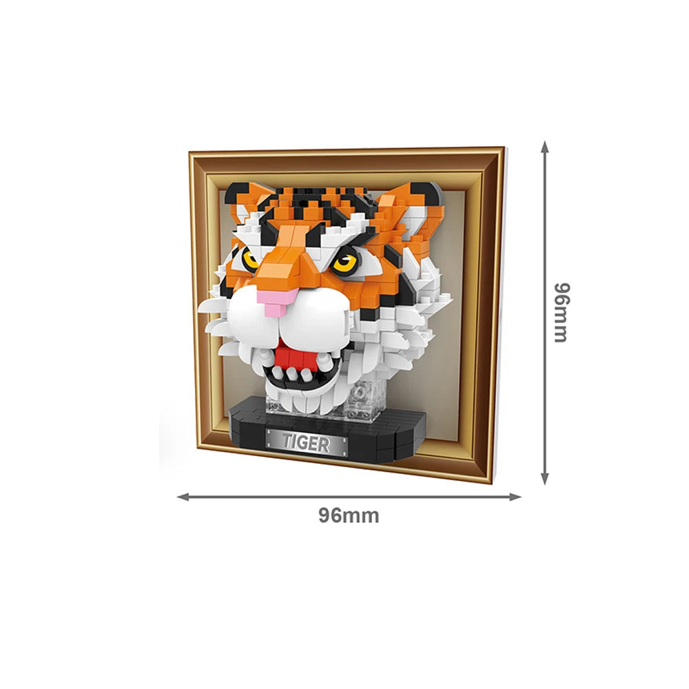 Mini 3D schilderij tijger | Bouwsteentjes