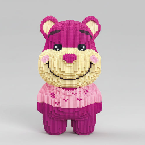 Schattige roze beer | Bouwsteentjes