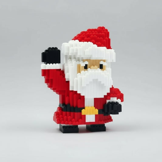 Zwaaiende kerstman | Bouwsteentjes