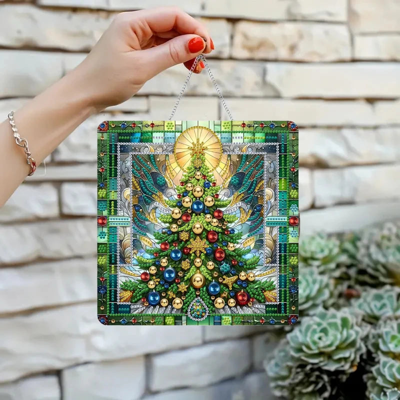 Kerstboom | Deurhanger | Diamond painting