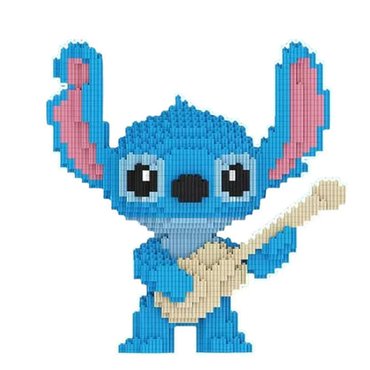 Schattig blauw wezen met gitaar | Bouwsteentjes