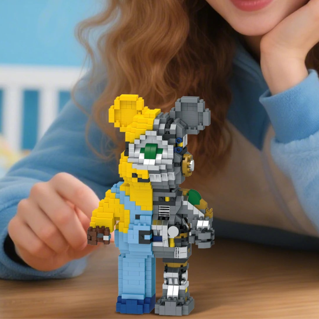Geel wezen robot | Bouwsteentjes