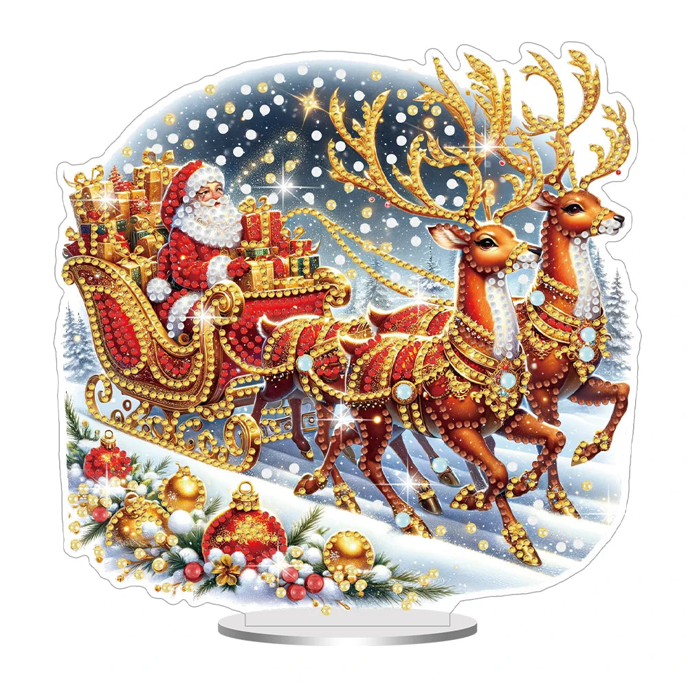 5D Kerstman in slee | Diamond painting
