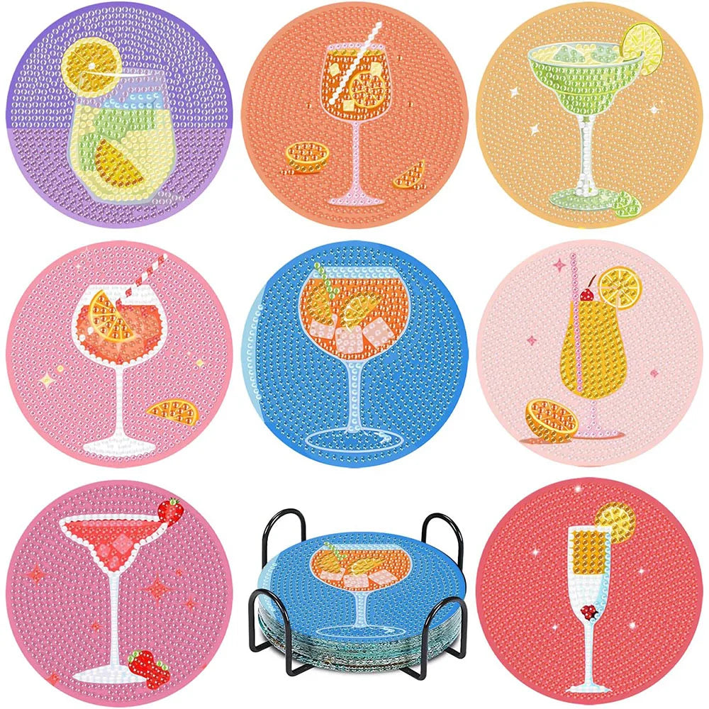 Kleurrijke Cocktail Onderzetters | Diamond Painting