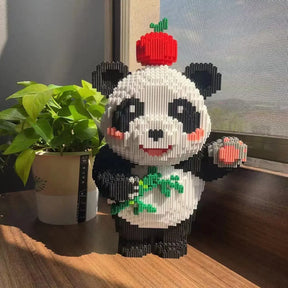 Panda met appel | Bouwsteentjes