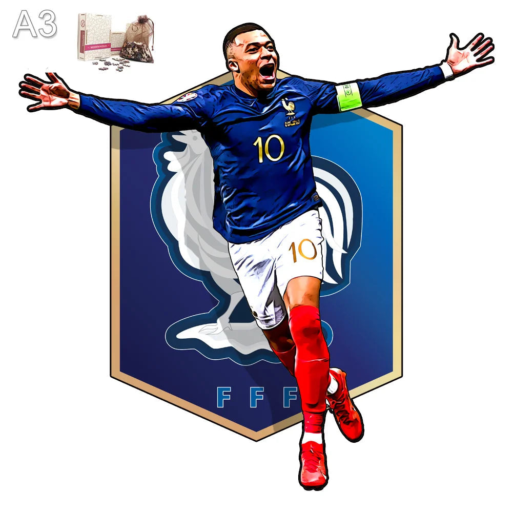Mbappé Frankrijk Thuisshirt | Houten Puzzel