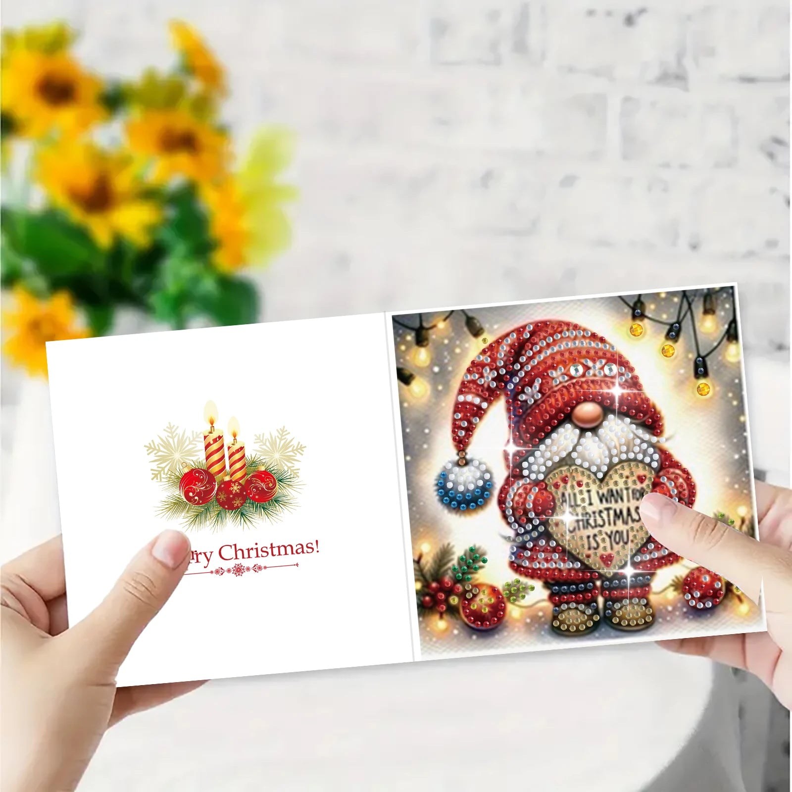 Kerst kabouters kaarten | 6 stuks | Diamond Painting