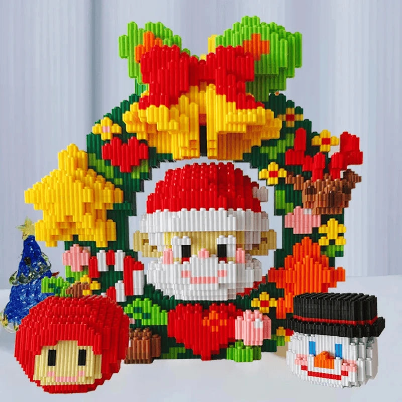 Kerst krans poppetjes | Bouwsteentjes