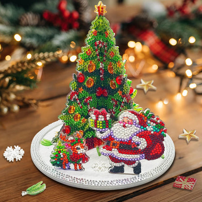 3D Kerstman bij de kerstboom | Diamond painting