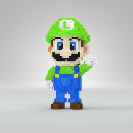 Groene loodgieter met vuist | Bouwsteentjes