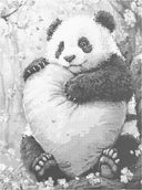 Panda met kussen | Dot painting