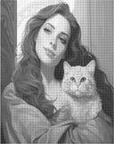 Vrouw met kat | Dot painting