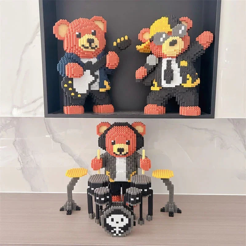 Knuffel beer rockster  | Bouwsteentjes
