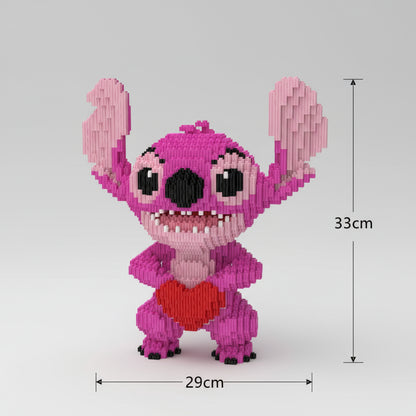 Schattig roze wezen met hart | Bouwsteentjes