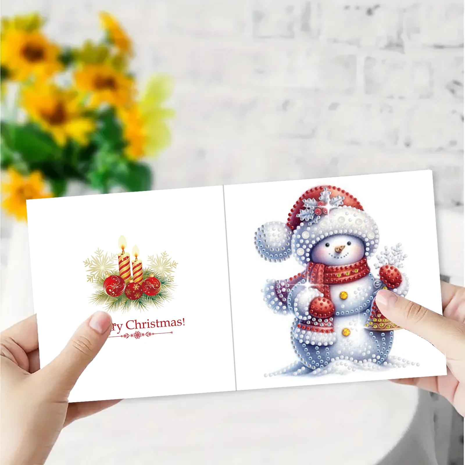 Sneeuwpop kaarten | 6 stuks | Diamond Painting