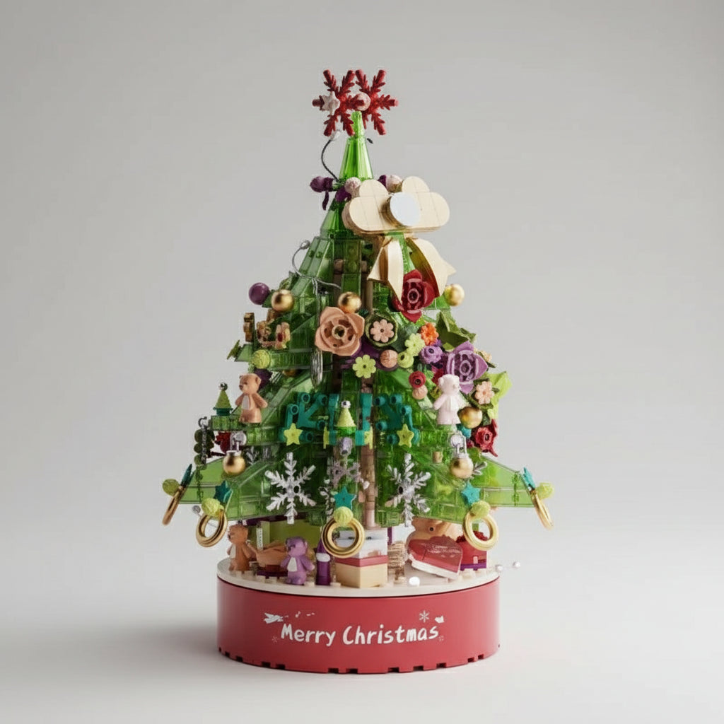 Kerstboom muziekdoos | Bouwsteentjes