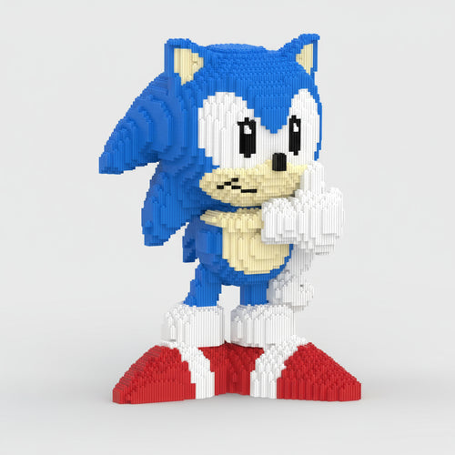 MEGA blauw snelheidswezen met rode schoenen | Bouwsteentjes